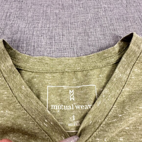 NEW! Mens Mutual Weave Short Sleeve Shirt Small Cotton Blend Green Lightweight - Picture 2 of 9